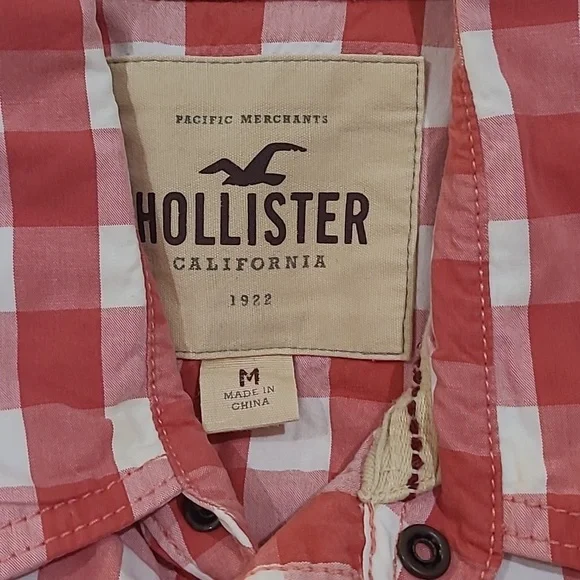 Hollister Red Checkered Kids Shirt - Picture 2 of 2